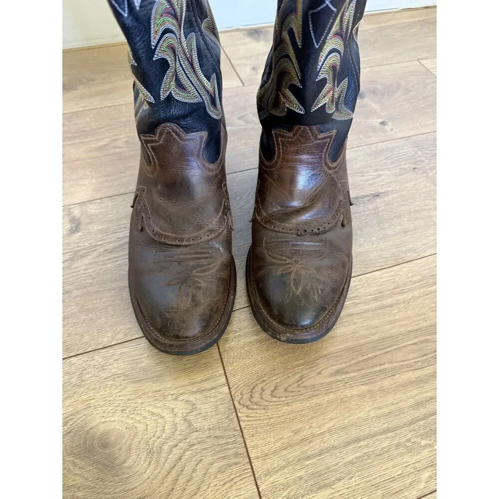 TONY LAMA 10 D Tan Crazy Horse Buckaroo Boot Leather Tall Western Cowboy Rodeo